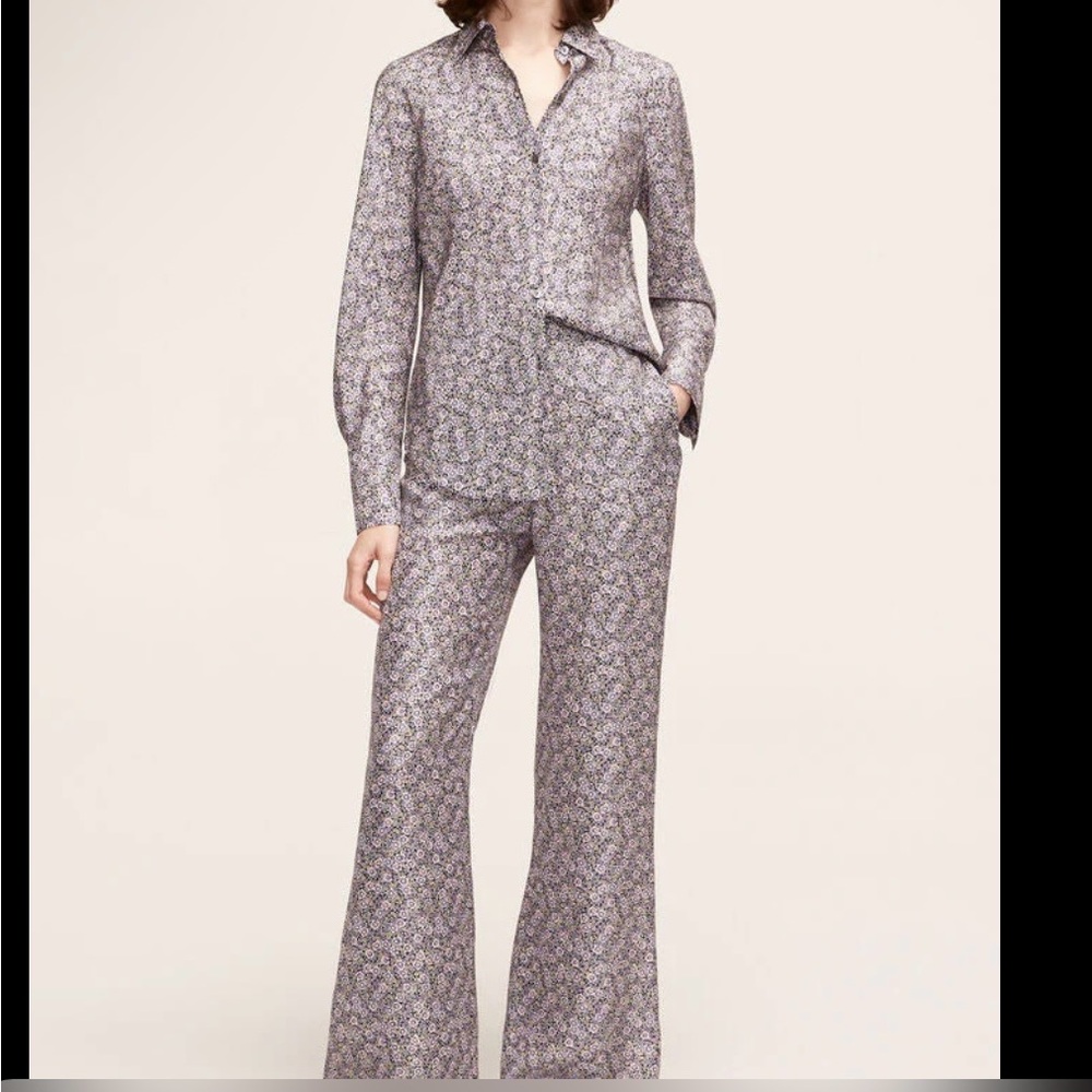 Silk Floral Print Pant Rebecca Taylor NWT